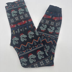 Boys Hanna Andersson Pajama Bottoms 10 Black Red Dinosaur Christmas